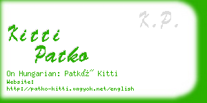 kitti patko business card